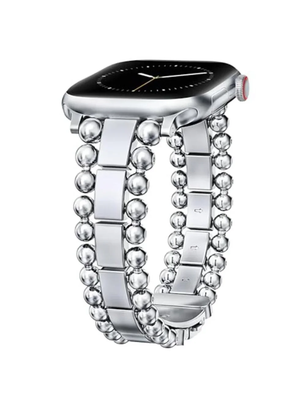 NEW Silver Luxury Beaded Dressy Apple Watch Band